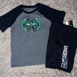 Under Armour Youth Gray and Black Outfit